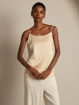 [Champagne] SilkSilky-FR Spaghetti Strap Top À Fines Brides 004