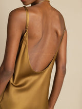 [Brun] SilkSilky-FR Sleeveless Col en U Robes 005