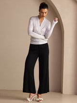 [Gris] SilkSilky-FR Long Sleeve Blouse 006