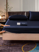 [Bleu Foncé] SilkSilky-FR 22Momme Pure Soie Bedding Set 006,