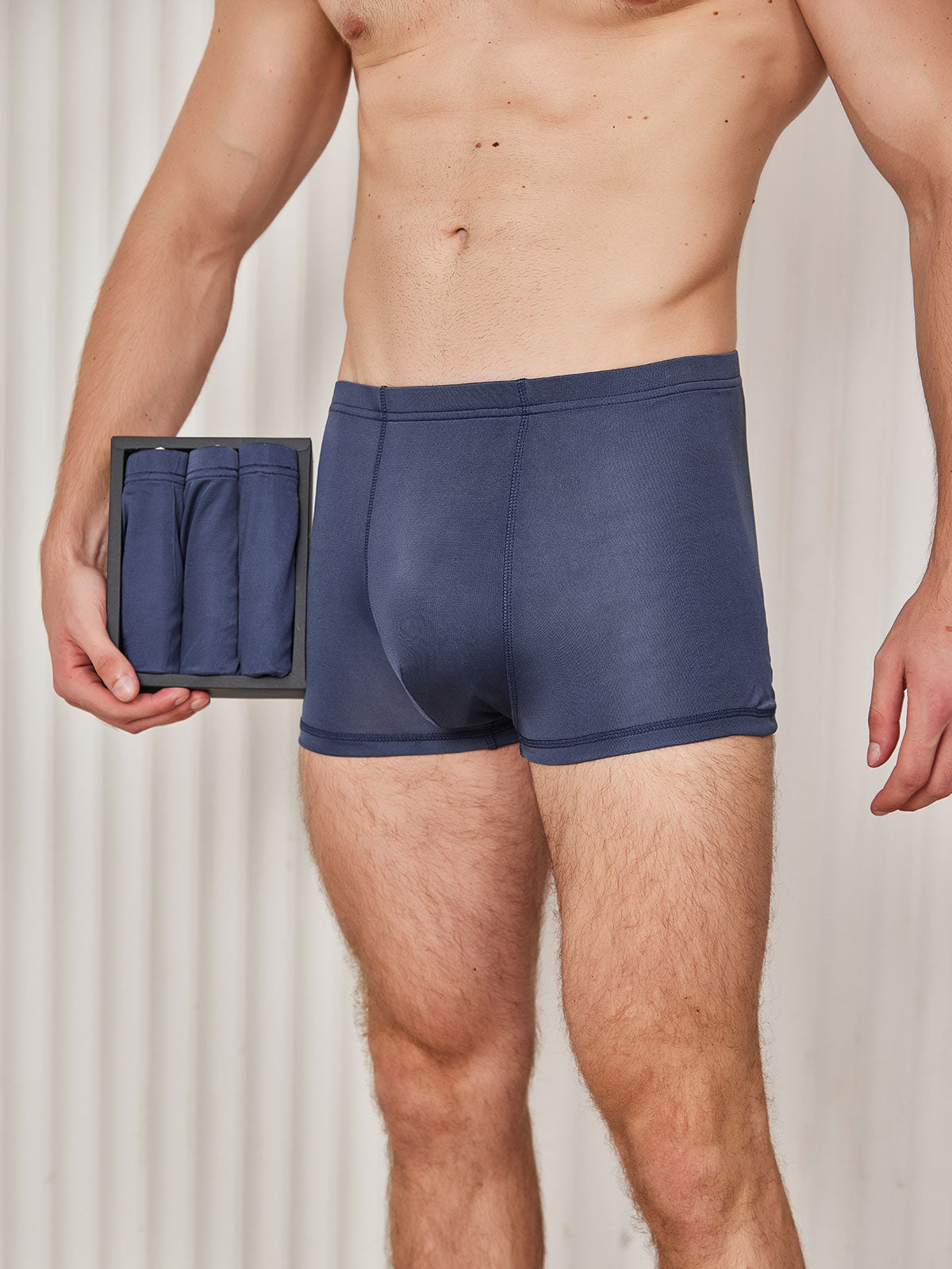 SilkSilky FR Soie Tricotée Mens Underwear BleuFoncé 001