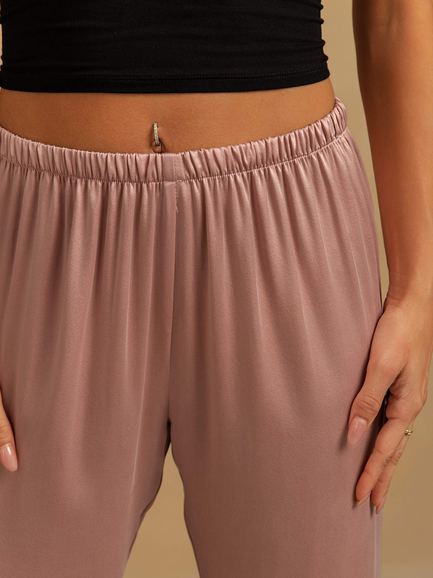 [Peau De Pêche] SilkSilky-FR 19Momme Soie Womens Sleep Bottoms 004,