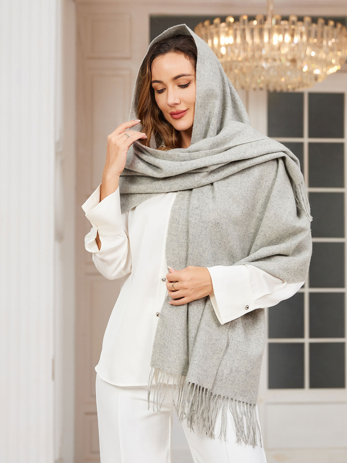 [Gris Clair] SilkSilky-FR Laine Scarf 002
