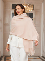 [Beige] SilkSilky-FR Laine Écharpes 002