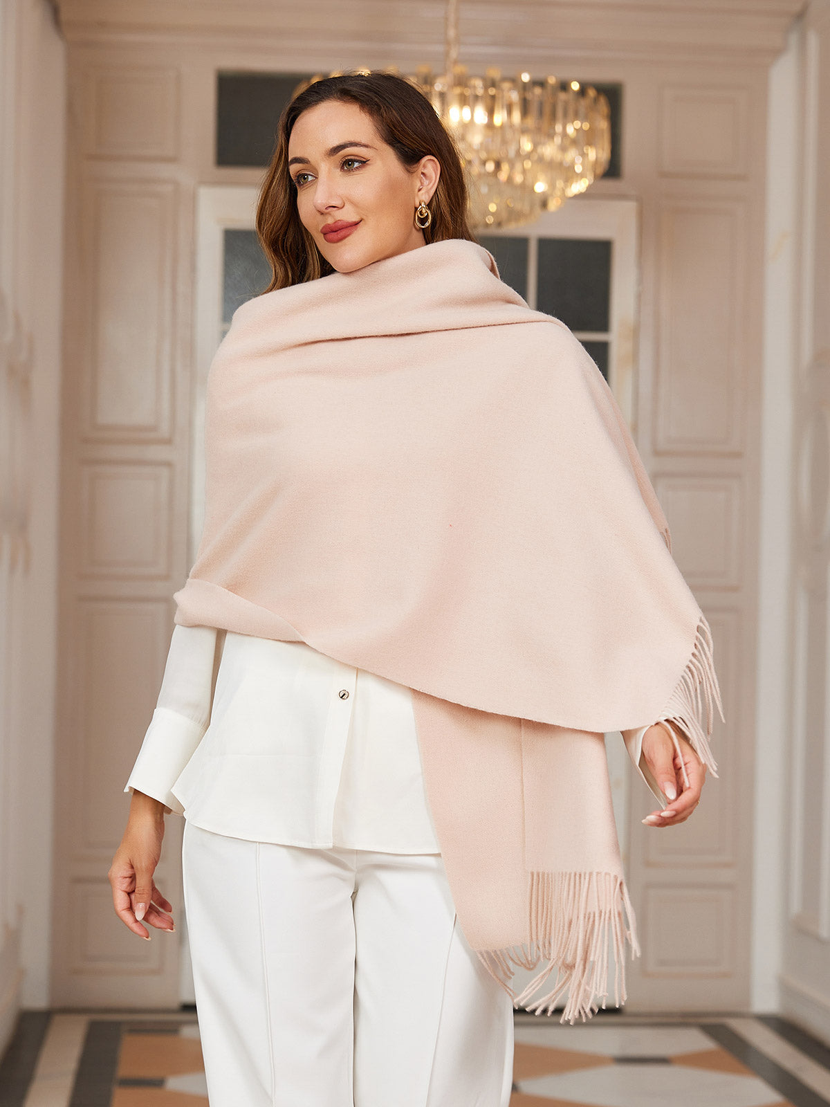 [Beige] SilkSilky-FR Laine Scarf 002