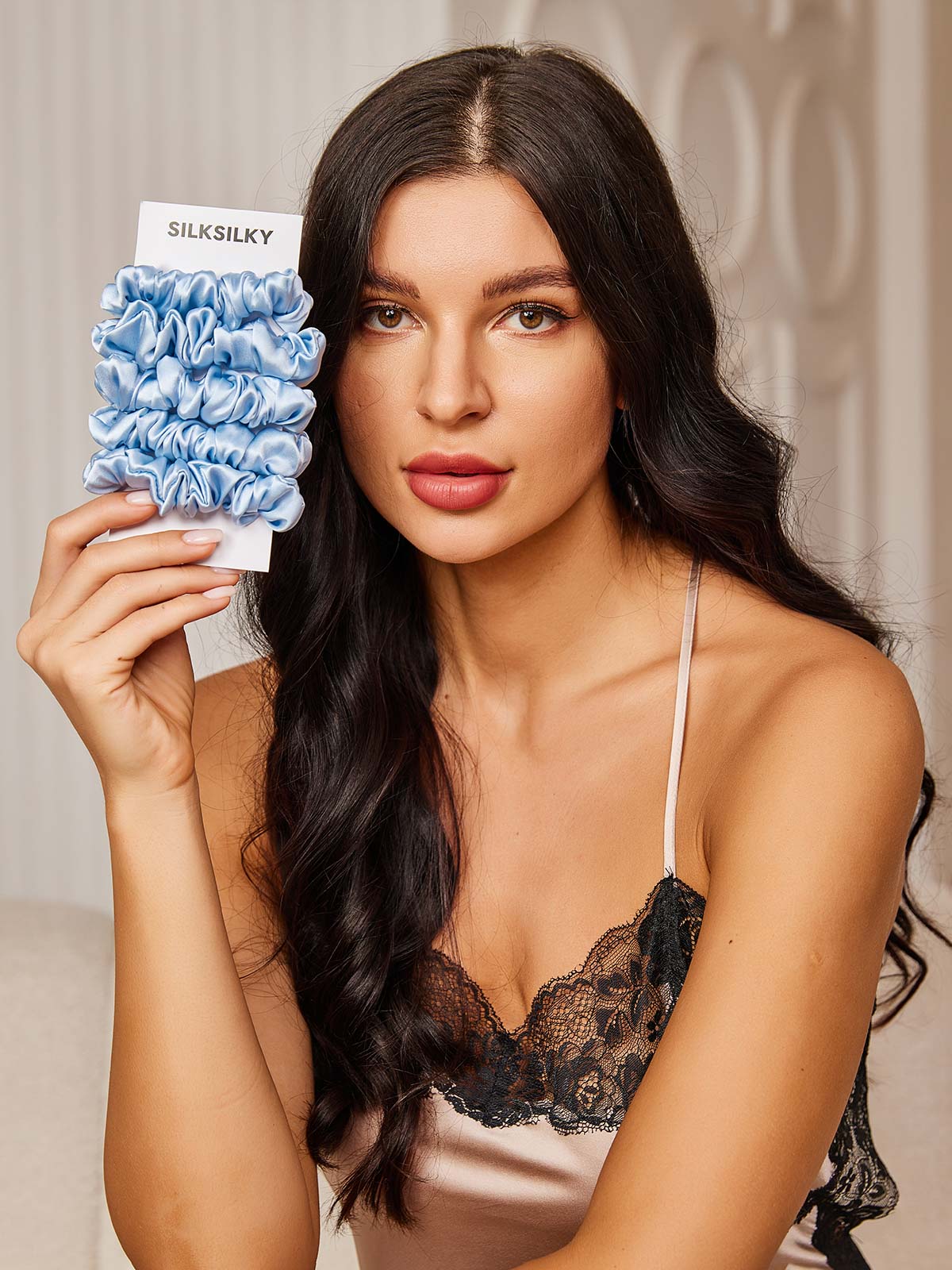 [Bleu Ciel] SilkSilky-FR 19Momme Scrunchie 001