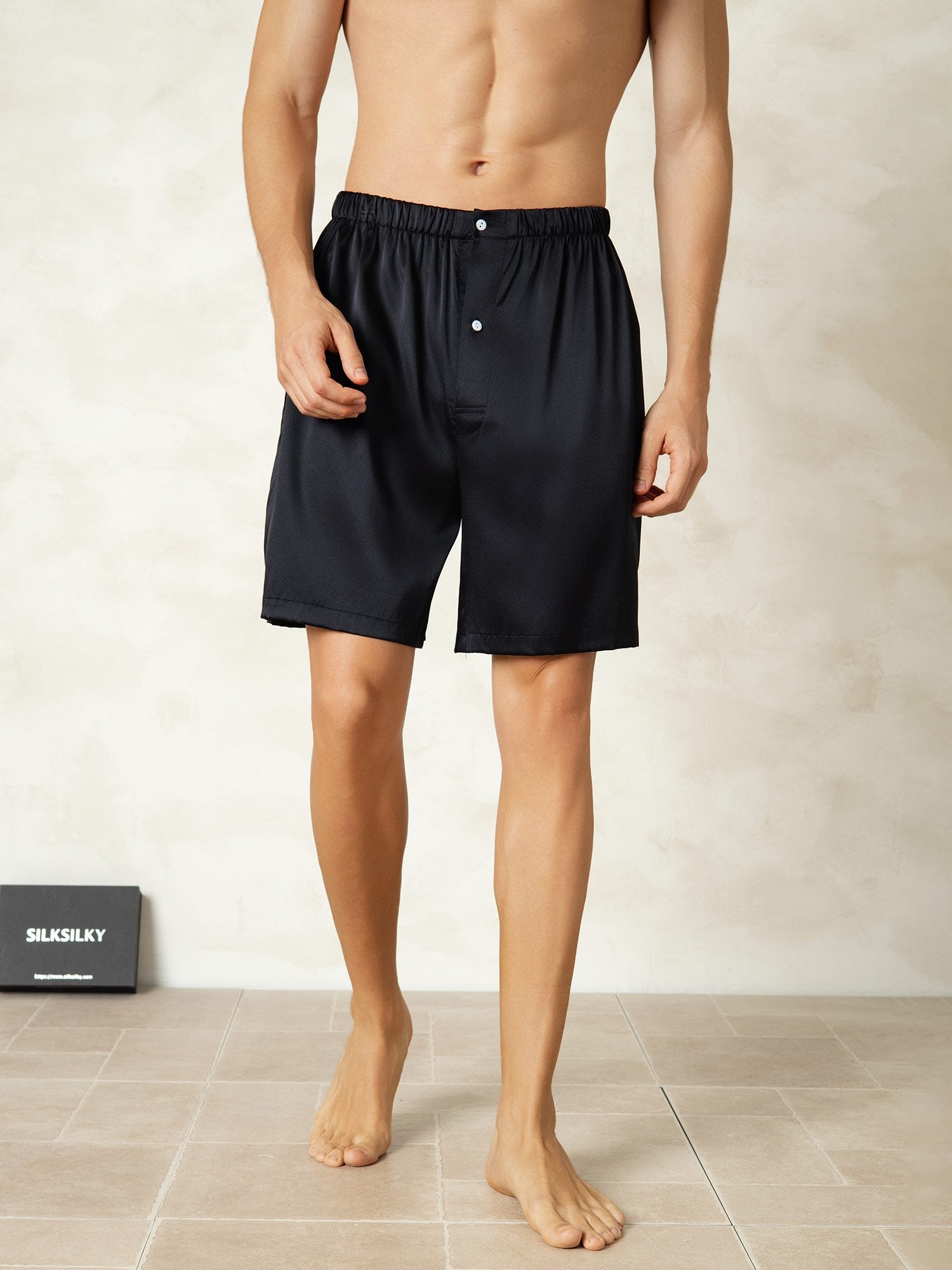 [Noir] SilkSilky-FR Mens Sleep Bottoms 001