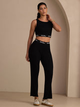 [Noir] SilkSilky-FR Sleeveless Crew Neck Women's Outfit Sets 005
