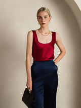 [Rouge Vineux] SilkSilky-FR Sleeveless Top À Fines Brides 004