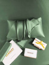 [Vert Grisâtre] SilkSilky-FR 30Momme Taies d'Oreiller 005