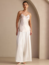 [Beige] SilkSilky-FR Sleeveless V Neck Top À Fines Brides 005