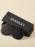 SilkSilky FR 19Momme Pure Soie Eye Mask Noir 001