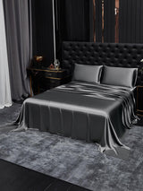 [Gris Foncé] SilkSilky-FR 19Momme Parure de Lit Soie 001