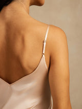 [Rose Clair] SilkSilky-FR Sleeveless V Neck Chemises de nuit 005