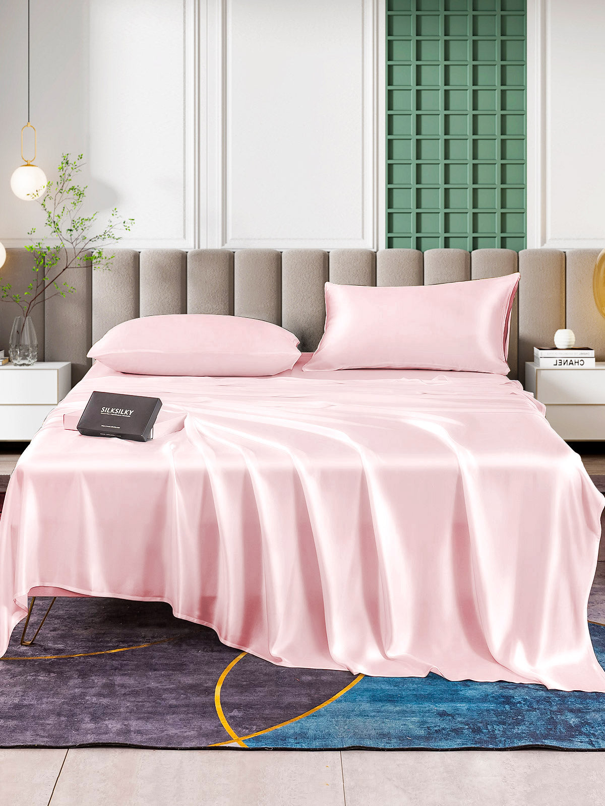 [Rose] SilkSilky-FR 25Momme Pure Soie Bedding Set 001