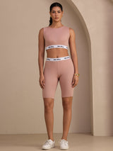 [Rose] SilkSilky-FR Sleeveless Crew Neck Women's Outfit Sets 005
