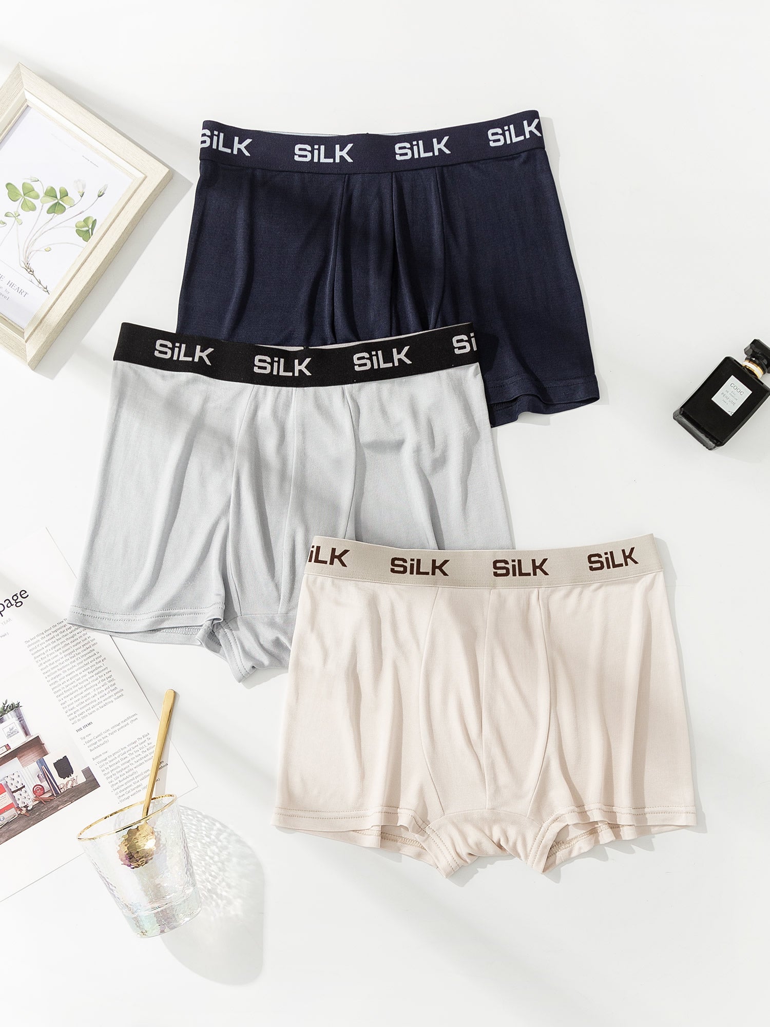 [Multi] SilkSilky-FR Pure Soie Mens Underwear 002