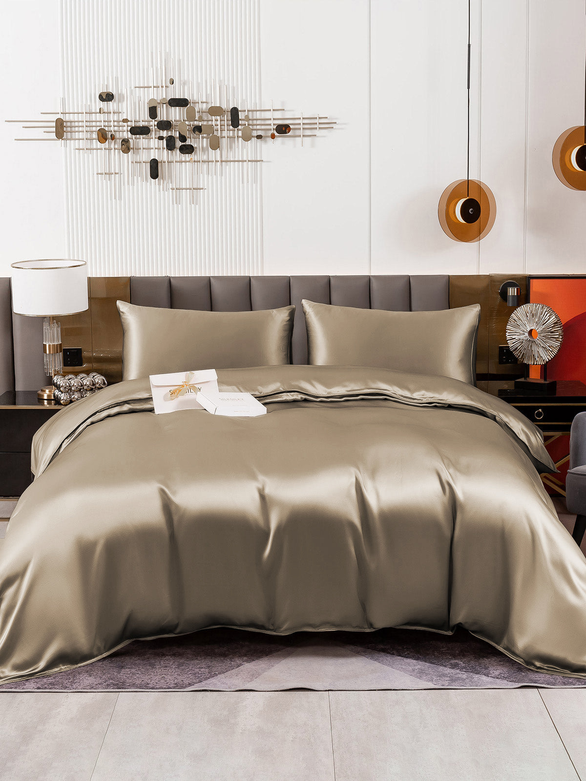 [Kaki] SilkSilky-FR 19Momme Pure Soie Bedding Set 002