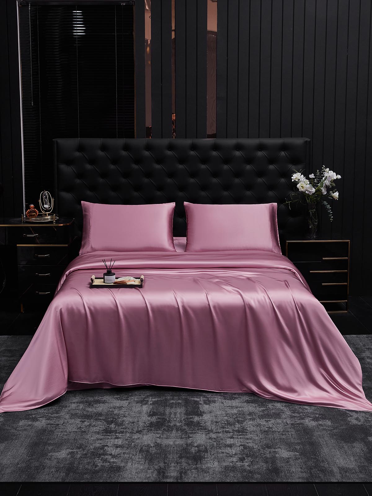 [Orchidée Mauve] SilkSilky-FR 19Momme Pure Soie Bedding Set 002