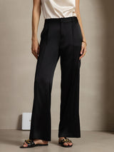 [Noir] SilkSilky-FR 19Momme Soie Womens Pants 001,
