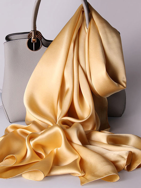SilkSilky-FR Pure Soie Scarf Champagne 002
