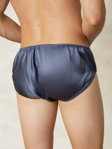 [BleuGrisâtre] SilkSilky-FR Soie Mens Underwear 002