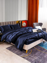 [Bleu Foncé] SilkSilky-FR 22Momme Pure Soie Bedding Set 003,