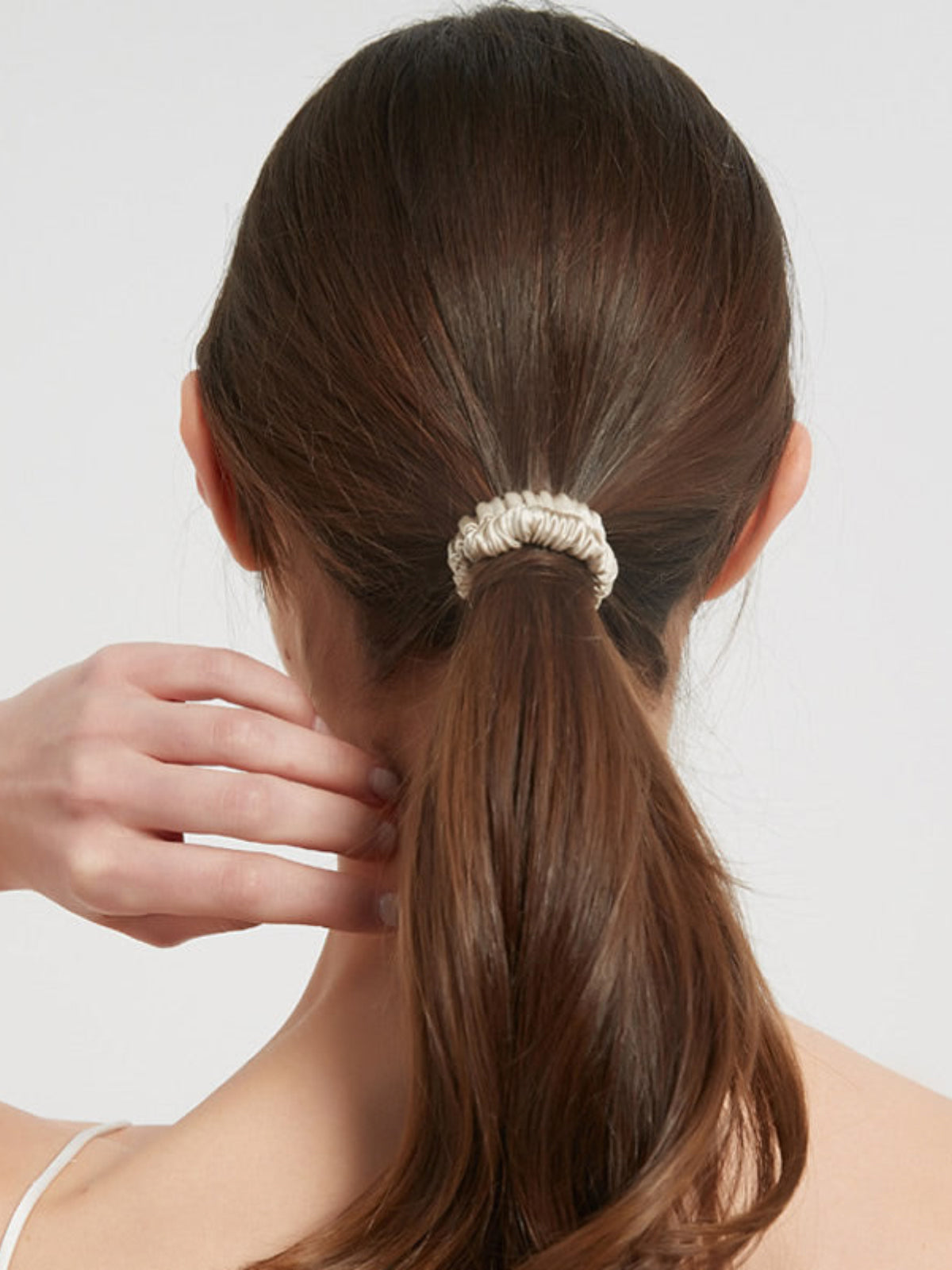 SilkSilky-FR 19Momme Pure Soie Scrunchie Beige 006