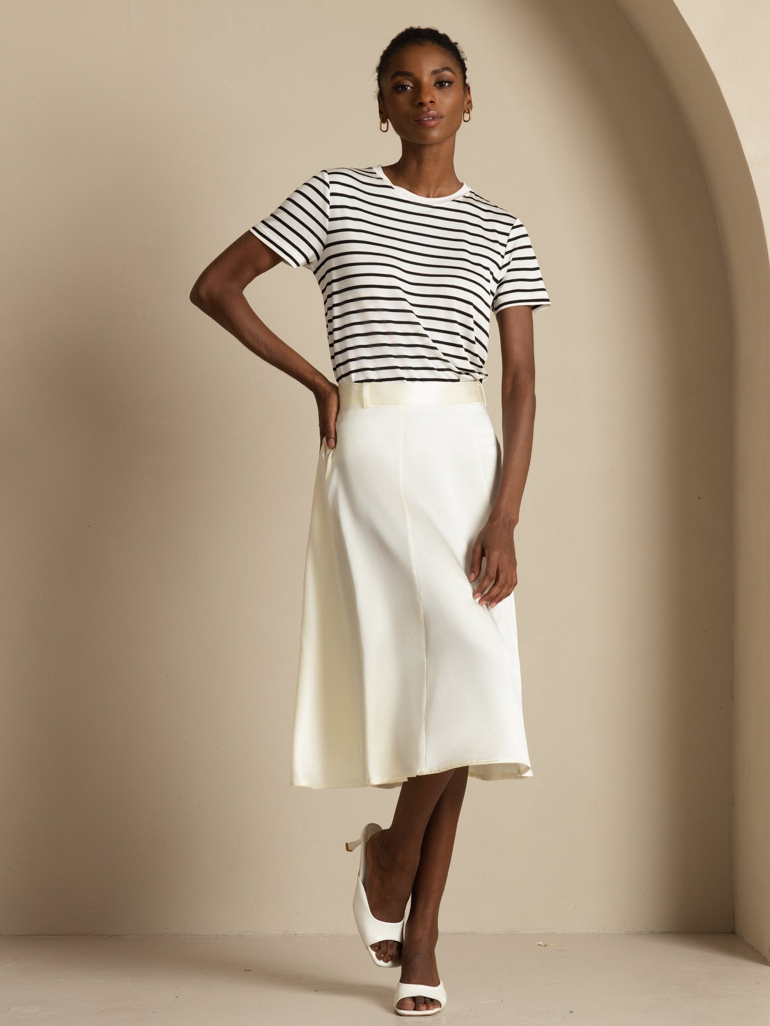 [Ivory] SilkSilky-FR 19Momme Jupes 005