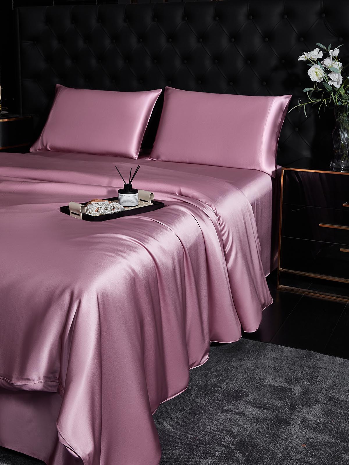 [Orchidée Mauve] SilkSilky-FR 19Momme Pure Soie Bedding Set 003