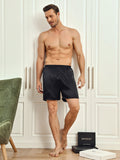 SilkSilky-FR 19Momme Mens Sleep Bottoms Noir 005