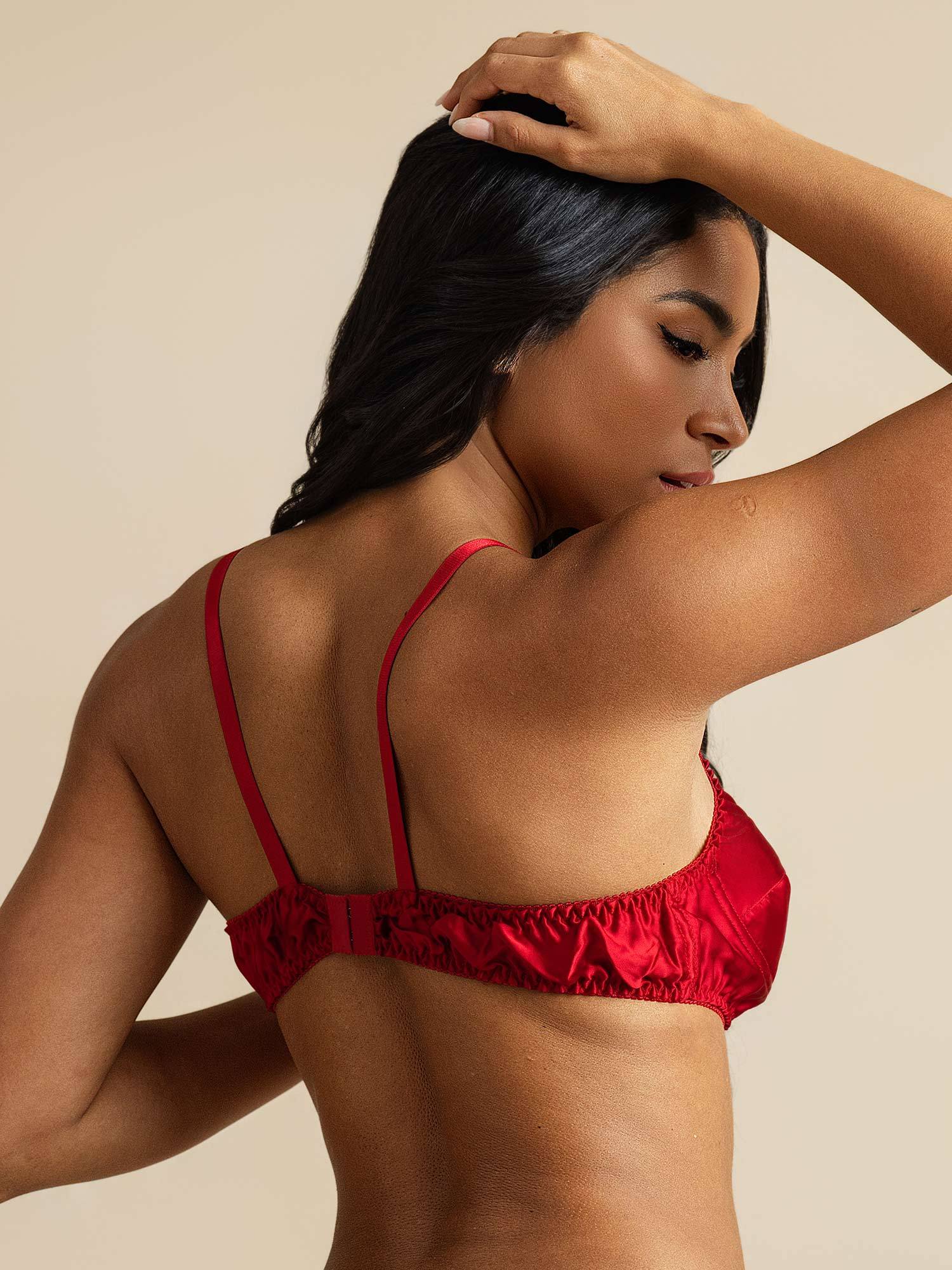 [Rouge] SilkSilky-FR Soie Bra 002,