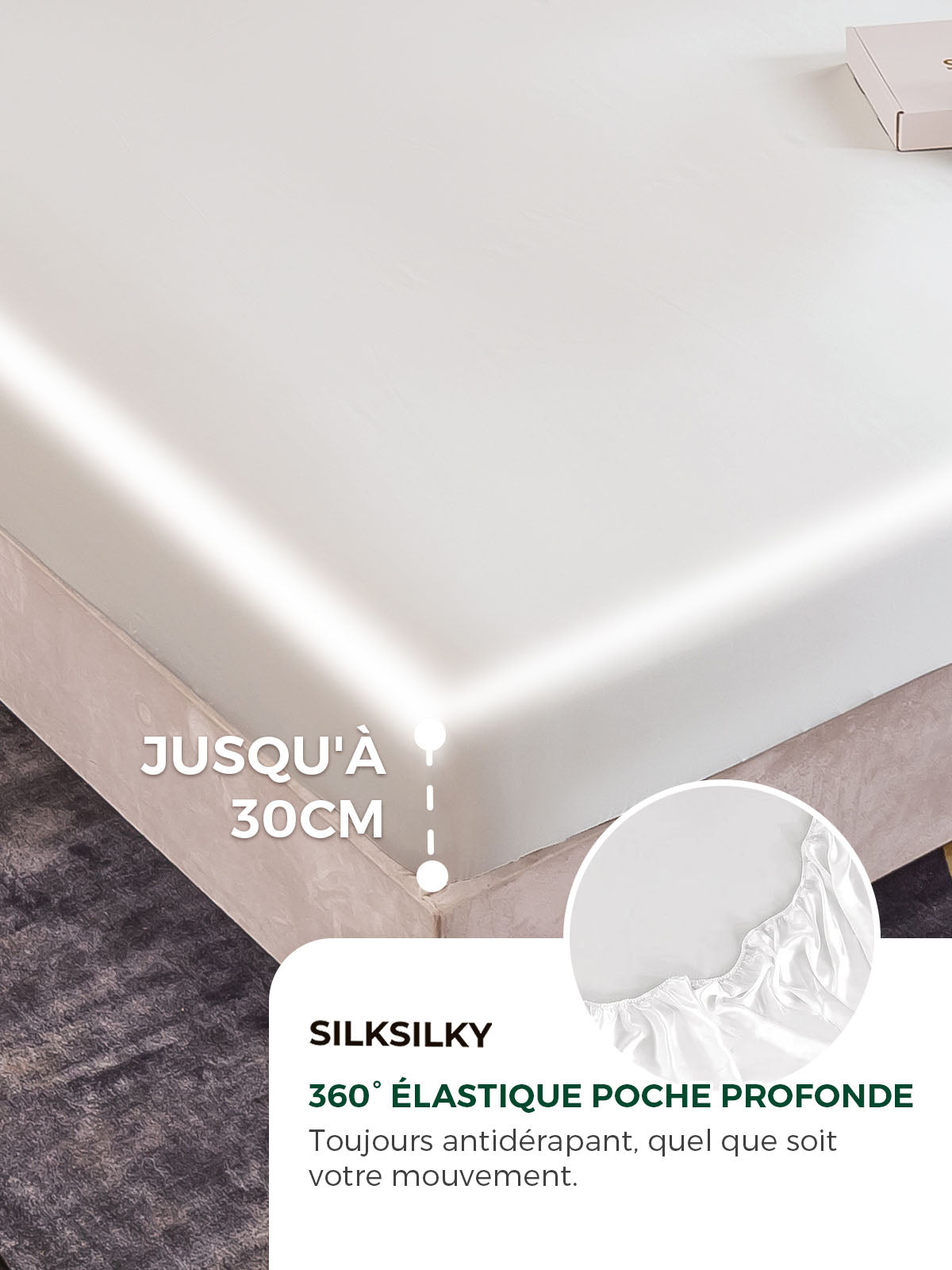 [Blanc] SilkSilky-FR 22Momme Pure Soie Bedding Set 004