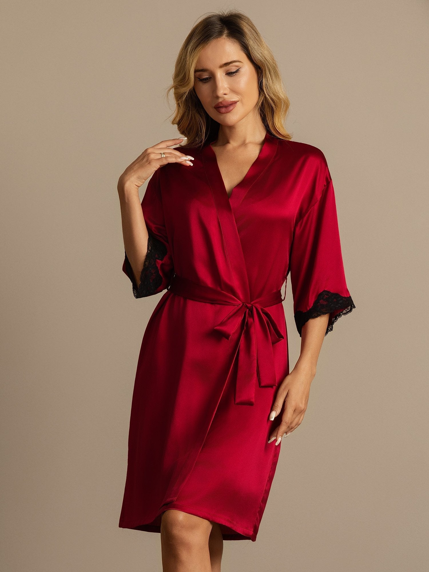 [RougeVineux] SilkSilky-FR Soie Womens Robe 007