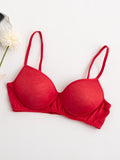 SilkSilky FR Soie Tricotée Bra Rouge 006