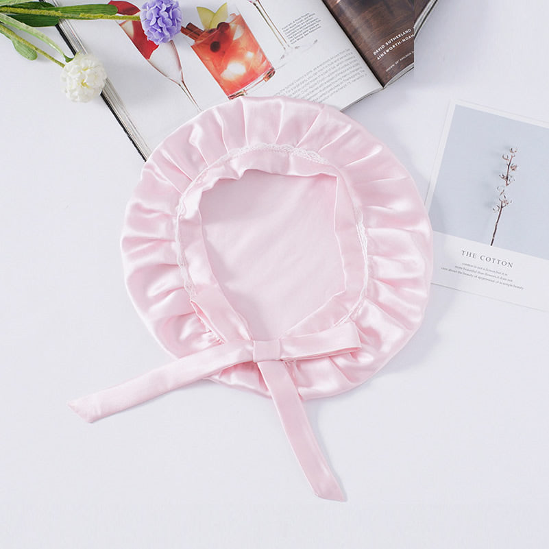 SilkSilky-FR Pure Soie Sleep Cap RoseClair 003