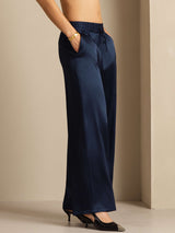 [BleuFoncé] SilkSilky-FR 19Momme Womens Pants 005