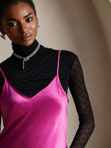 [Rose Rouge] SilkSilky-FR Sleeveless V Neck Robes 003