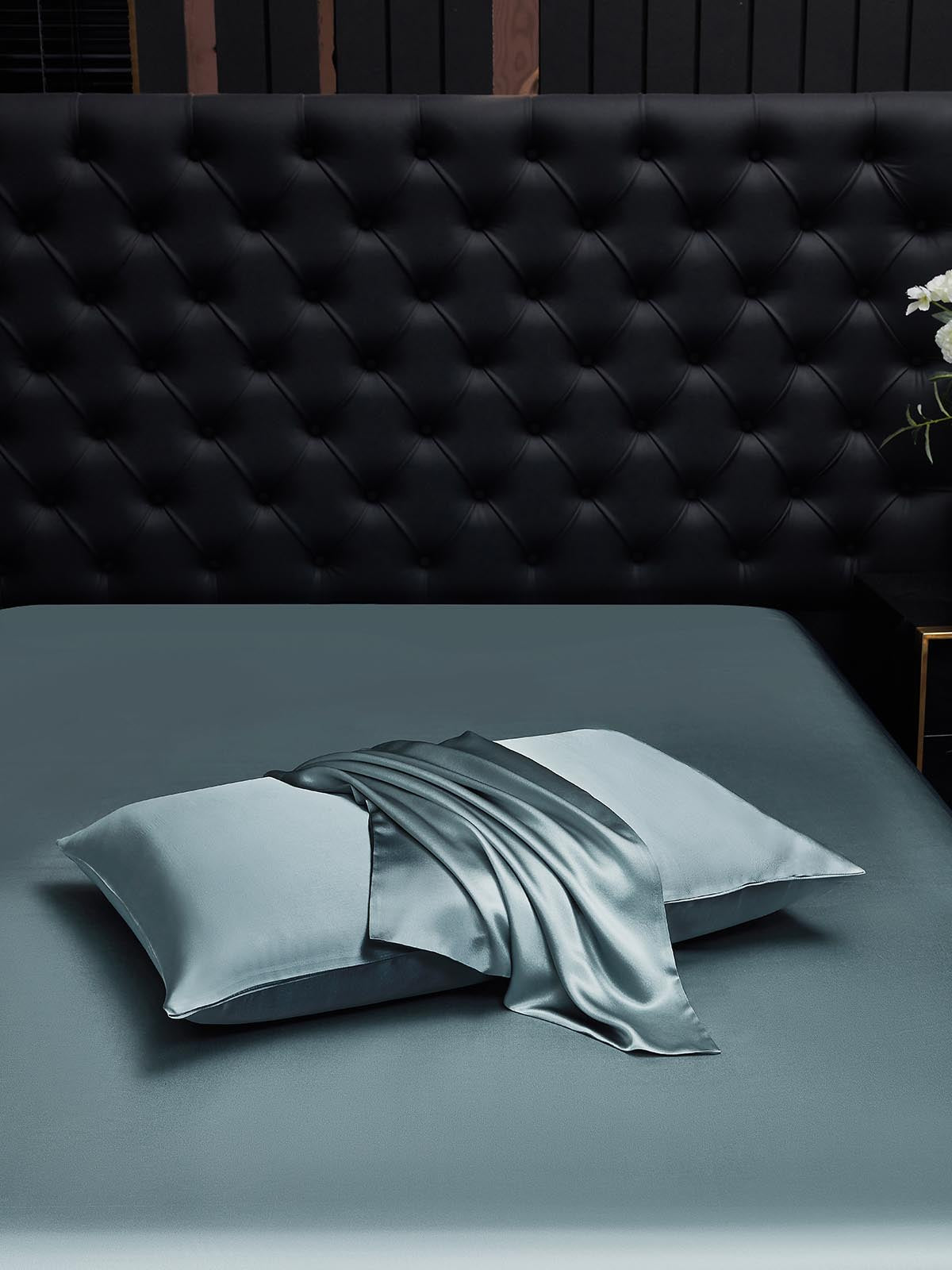 [Bleu Grisâtre] SilkSilky-FR 22Momme Pure Soie Pillowcase 002