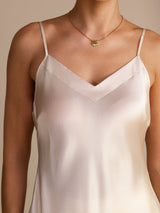 [Beige] SilkSilky-FR Sleeveless V Neck Top À Fines Brides 004