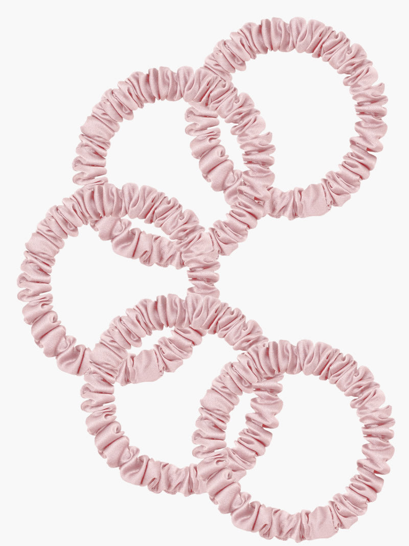 SilkSilky-FR 19Momme Pure Soie Scrunchie RoseClair 004