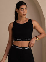 [Noir] SilkSilky-FR Sleeveless Crew Neck Women's Outfit Sets 004