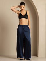 [BleuFoncé] SilkSilky-FR 19Momme Womens Pants 007