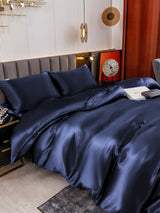 [Bleu Foncé] SilkSilky-FR 19Momme Pure Soie Bedding Set 006