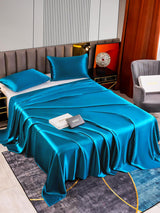 [Bleu Royal] SilkSilky-FR 22Momme Parure de Lit Soie 002
