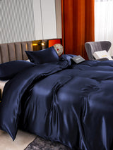 [Bleu Foncé] SilkSilky-FR 22Momme Pure Soie Bedding Set 005,