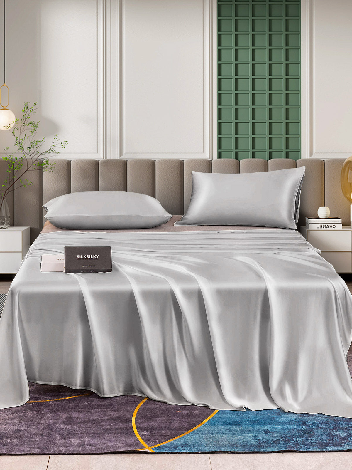 [Argent] SilkSilky-FR 25Momme Pure Soie Bedding Set 002