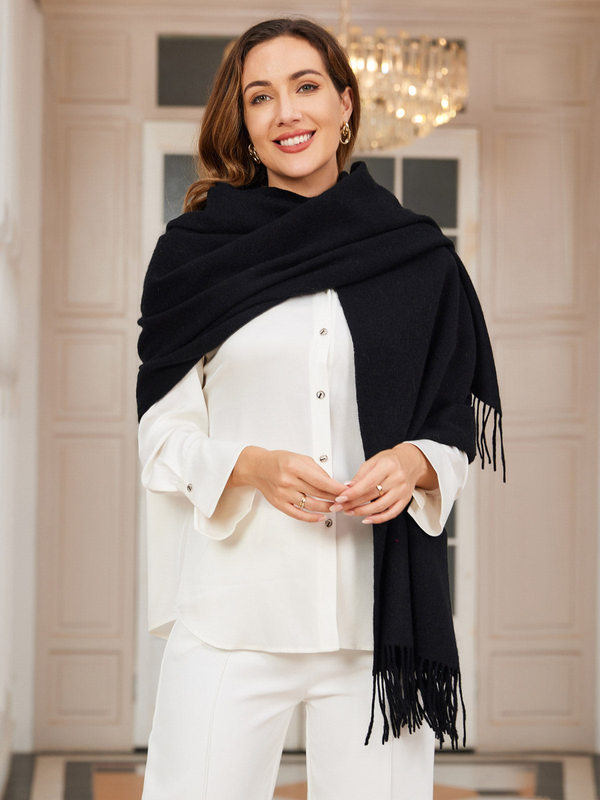 [Noir] SilkSilky-FR Laine Scarf 003