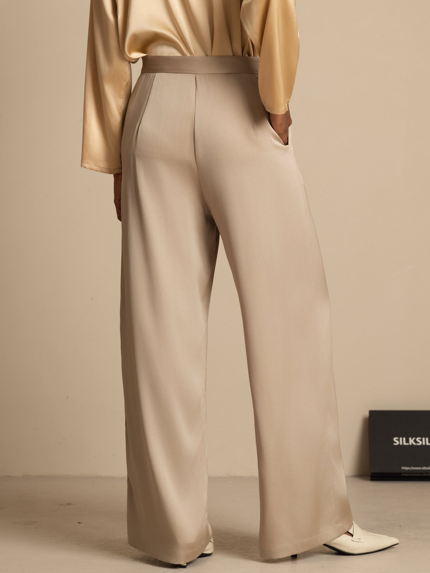 [Tan] SilkSilky-FR 19Momme Soie Womens Pants 002