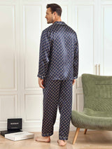 [Chaîne Marine] SilkSilky-FR 19Momme Manches longues Homme Pyjamas 003